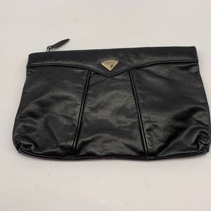 Contessa Vintage Black Leather Clutch